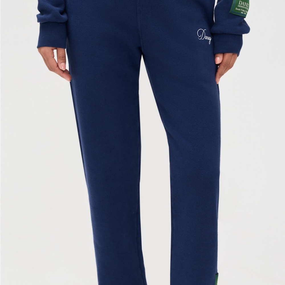NWT Danzy Navy Straight Leg Pants sweatpants M - Picture 4 of 5